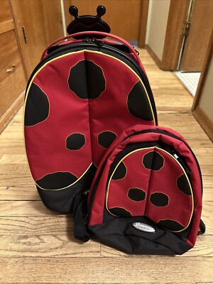 Sammies By Samsonite Ladybug Kids Rolling Luggage With Backpack Carry On