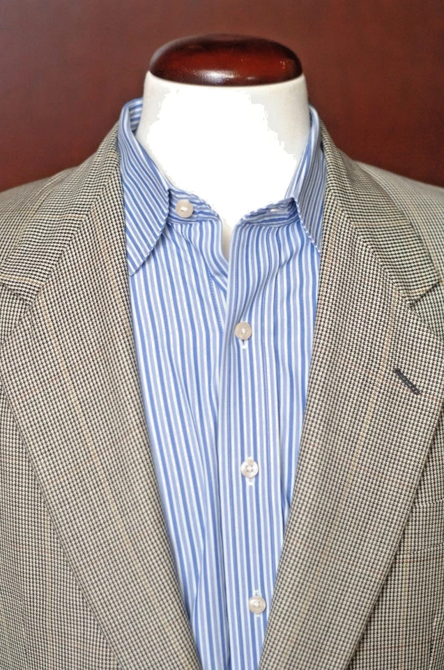 Blazer abrigo deportivo Lubiam de lana a cuadros beige y negro 42R 42 R para hombre Foto 2 de 4