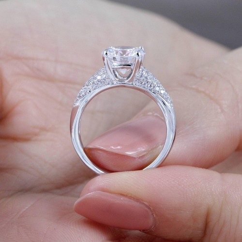 Solitaire 925 Sterling Silver CZ Engagement Ring Wedding Band Size 2.5-15 S5318 - Picture 2 of 8