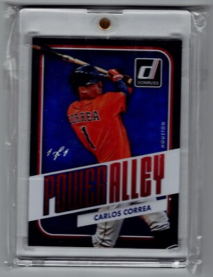 Carlos Correa 2016 Donruss Optic  Power Alley  Black Prizm 1/1 Astros-Twins