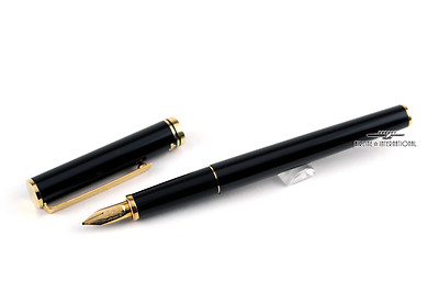 Platinum Belage Black with Gold Trim Fountain Pen - 14k Music Nib