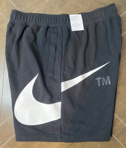 Nike Big Swoosh Fleece Shorts Size Large Men Black White Sportswear - Picture 4 of 6