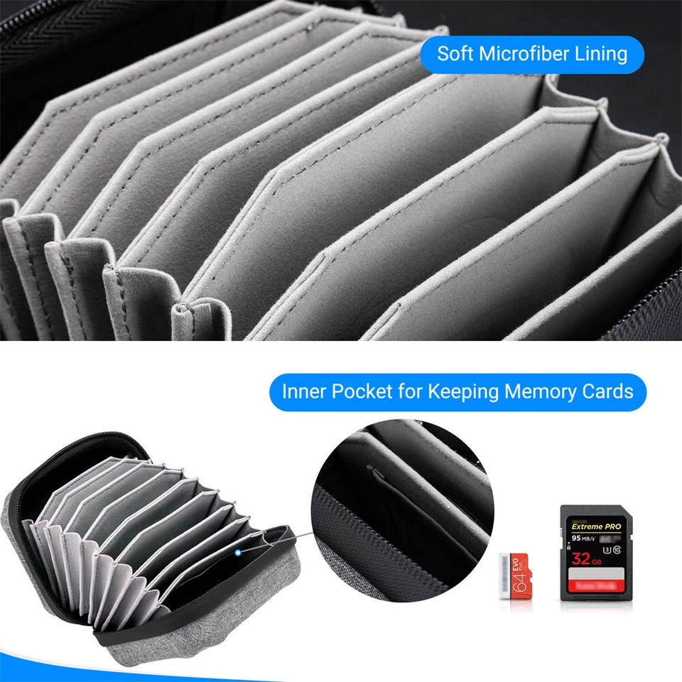 JJC 4 10 Slots Lens Filter Case Hard Shell Camera Filter Pouch Up to 67mm 95mm - Image 3 of 4