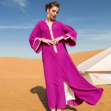 Moroccan Women Muslim Abaya Dubai Dress Hooded Kaftan Islamic Robe Party Robes