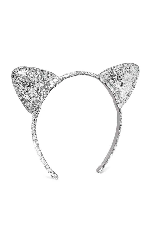 Forever 21 Silver Sequin Puffy Cat Ears Womens One Size OS Headband - Image 4 of 4