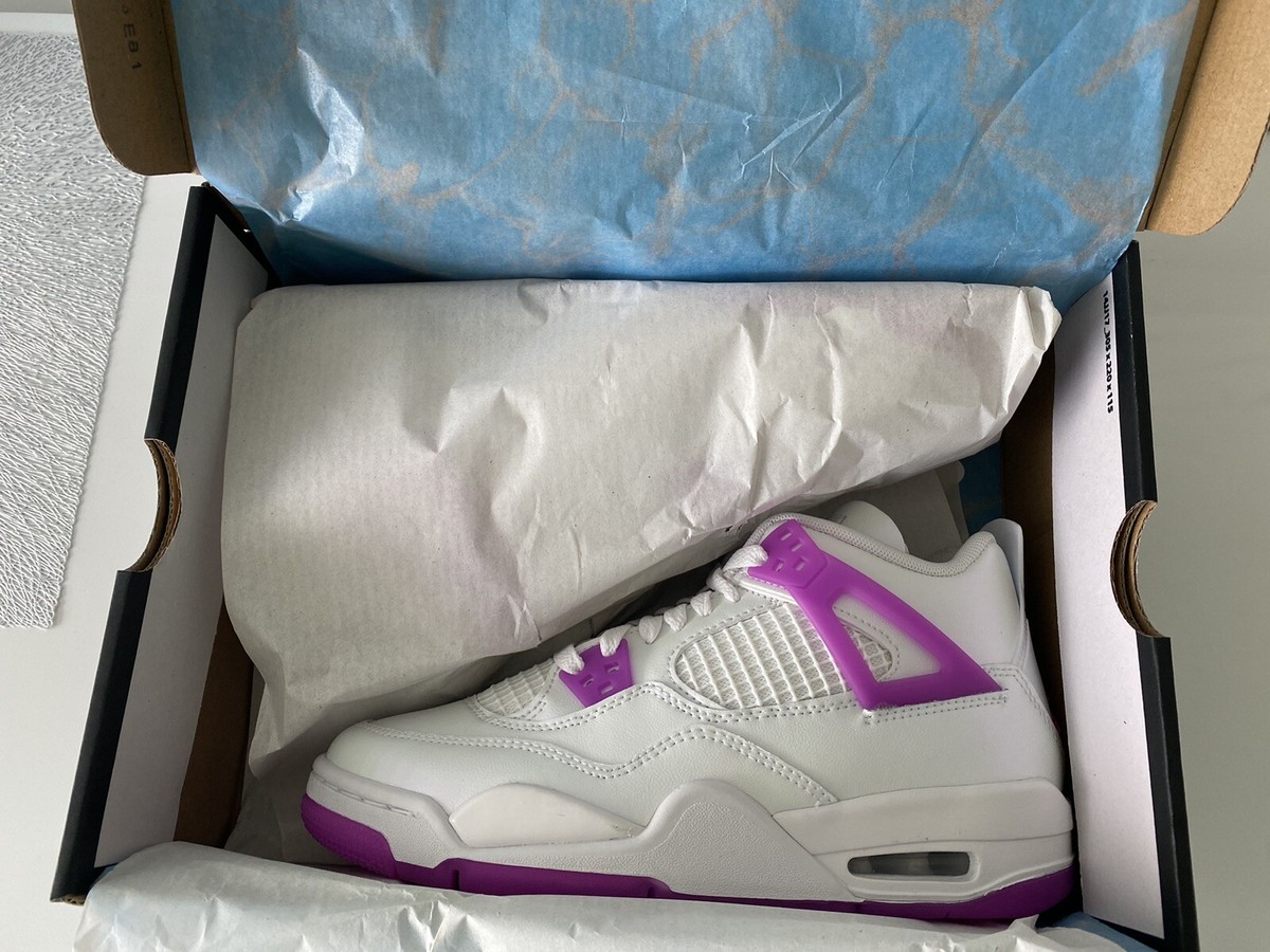 Air Jordan 4 RETRO ホワイト/パープル　FQ1314-151 2024 Nike Air Jordan 4 Retro GS White Hyper Violet FQ1314