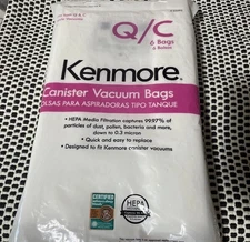 Kenmore Q/C Canister Vacuum Cleaner Bags HEPA Filtration (20-53292) - 6 Pack