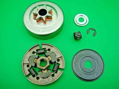 325 7T Clutch Drum For Stihl MS251 Washer E-clip Bearing Oil Pump Kit