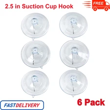 Suction Cup with Hooks for Window Glass Wall Towel Robe Hanger 2.5 in (6 Packs)