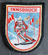 VINTAGE 1970s RARE ORIGINAL DOWNHILL SKI RACING FELT SKI PATCH INNSBRUCK AUSTRIA