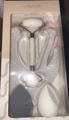 Visage Skin Care Set for Face with Face Roller & Makeup Sponge