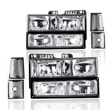 Headlight Assembly, Compatible with 1995-1999 Chevy GMC C/K Silverado Tahoe S...