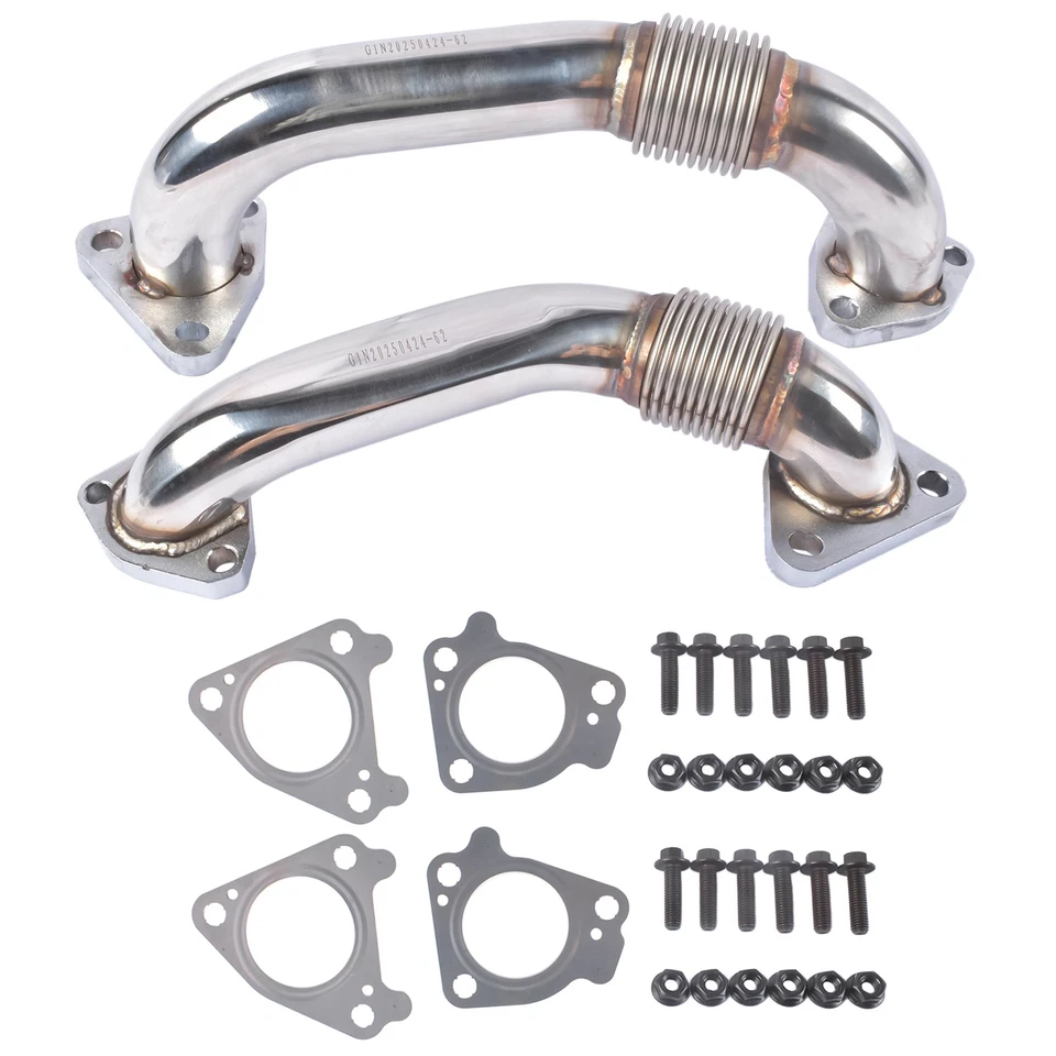 2x Up Pipes for Chevy Silverado GMC Sierra 2500 HD 3500 6.6L 2001 2002 2003 2004 - Image 2 of 4