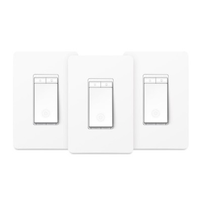 Kasa HS220P3 Smart WiFi Dimmer Light Switch Single Pole Alexa Google - 3-Pack