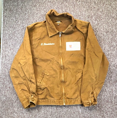 Call Me If You Get Lost Men’s Brown Canvas Cotton Full Zip Bomber Jacket M - product listing photo