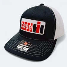 Case IH Patch on Richardson 112 Trucker Snapback Hat Black/White New