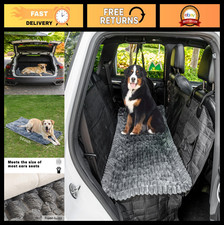 Non-Slip Pet Car Seat Cover Mat  Fuzzy Backseat Dog Bed  Travel Protector