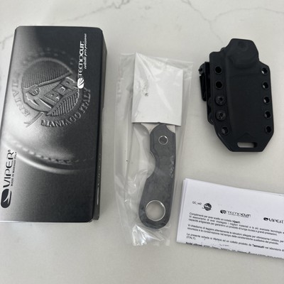Viper Berus 2 Sheepsfoot Satin M390 Marbled Carbon Fiber Fixed Blade VT4014FCM