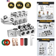 Battery Terminal Connectors 12-Way Clamps Top Post 8AWG to 4/0XL Gage