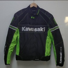 CROSSBORDER Rider's Jacket KAWASAKI Size L With pad Used VG ship From JAPAN  