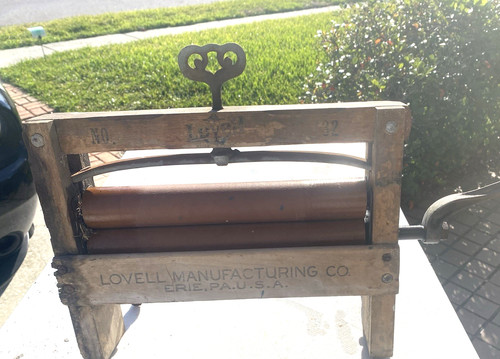 Antique 1890's Lovell Wringer Hand Crank Clothes Washer