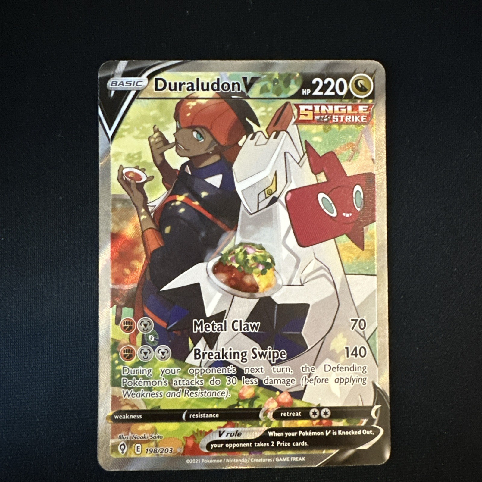 Pokémon Duraludon v TCG Evolving Skies Holo Ultra Rare Card 198/203