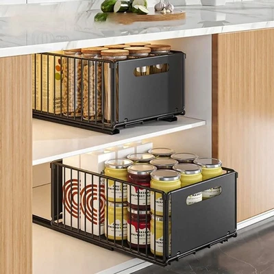 2x Teleskop Schublade Küchenschublade Schubladeneinsatz für Küchenschrank DE - Bild 1 von 4
