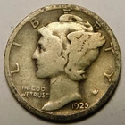 1925 D Mercury Dime 90% Silver G-VG  "Actual Coin Pictured - Not Cleaned"