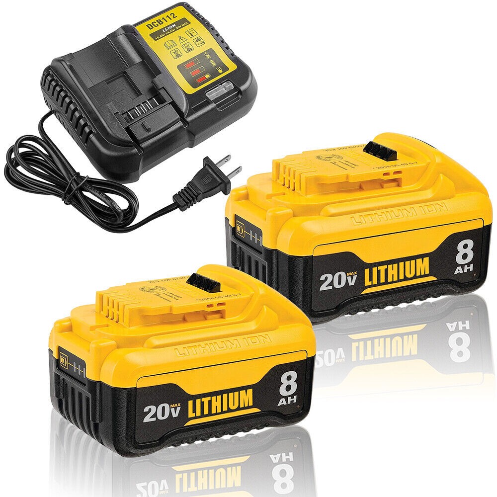 For DeWalt 20V Max XR 8.0AH Lithium Ion Battery DCB200 DCB205 DCB203 and Charger