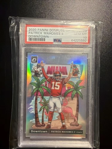 Patrick Mahomes II 2020 Donruss Optic Super Bowl LIV Downtown Case Hit SP PSA 10