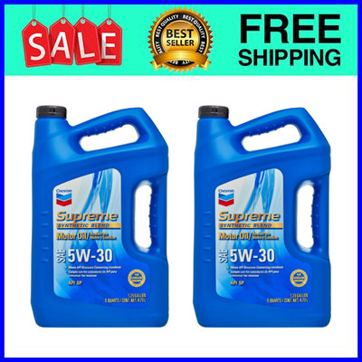 Chevron Supreme Synthetic Blend Motor Oil 5W-30 5 Quart 2 Pack Ships from USA