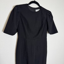 Oscar de la Renta American Dress Black Puff Sleeve Jumpsuit w/ Pockets – Size S