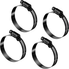 4 PCS Black Hose Clamps 2.5 Inch 304 Stainless Steel Adjustable