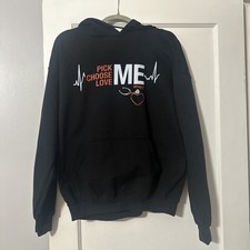 Sudadera con Capucha Negra Rara Grey’s Anatomy Talla Grande Pick Me Choose Me Love Me