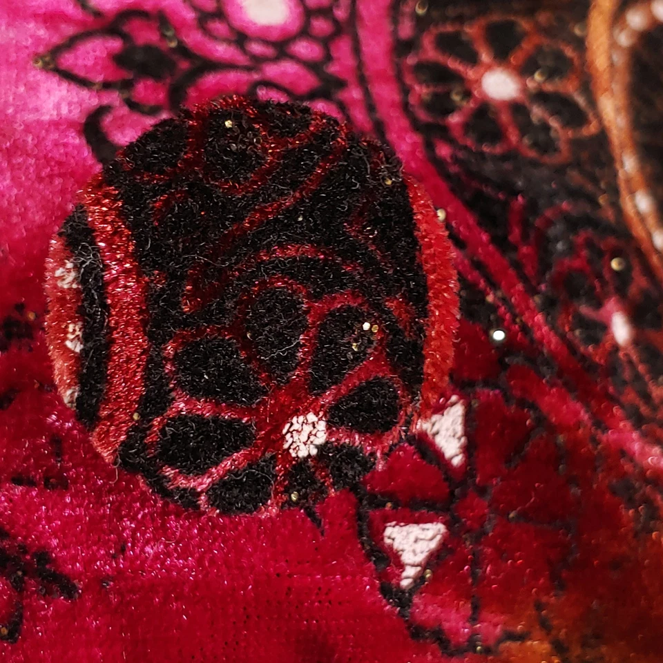 Chaqueta de Terciopelo Chicos Para Mujer 3 Grande Púrpura Brillante Boho Blazer Manga Geométrica Foto 4 de 4