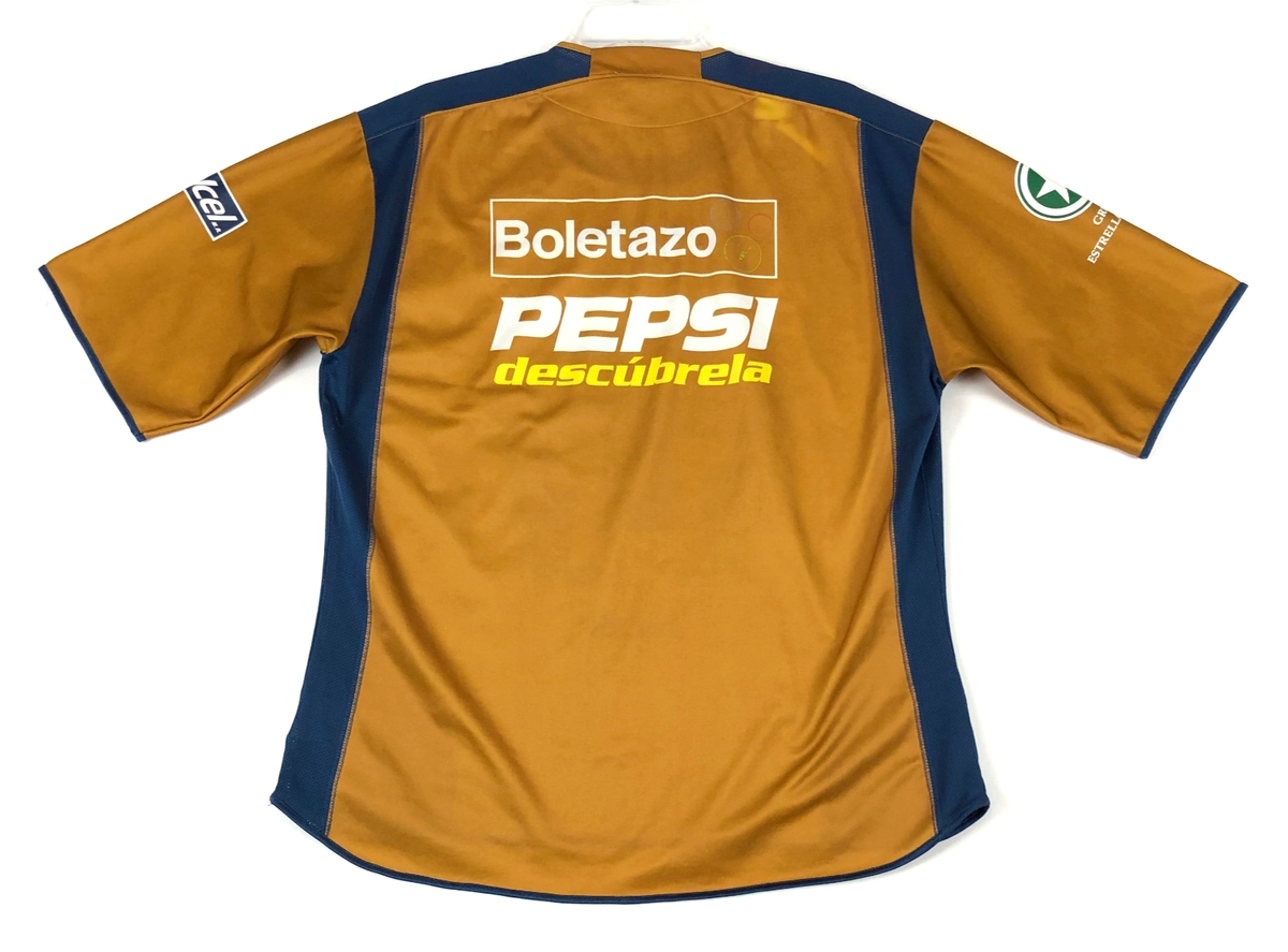 Vintage Lotto Puma Pumas UNAM Mexico Soccer Jersey Mens XL Gold