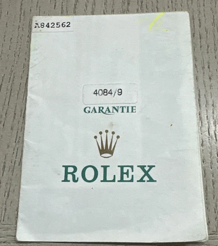 Vintage Rolex Cellini  Warranty Paper A Serial Reference 4084/9