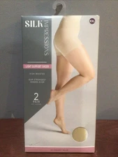 Silk Impressions Pantyhose Light Support Sheer 2 Pack XXL Beige 20 Denier