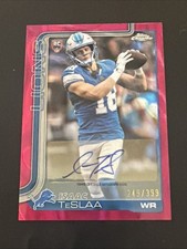 2025 Topps Chrome Football Isaac TeSlaa Magenta Refractor Auto RC Lions /399 🔥