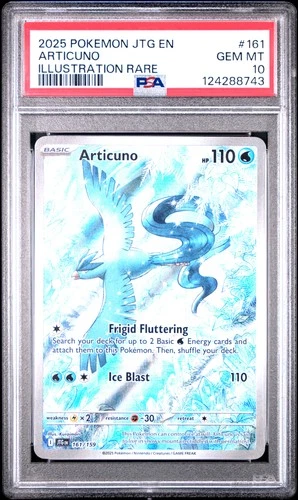 2025 POKEMON JTG EN-JOURNEY TOGETHER ILLUSTRATION RARE #161 ARTICUNO PSA 10