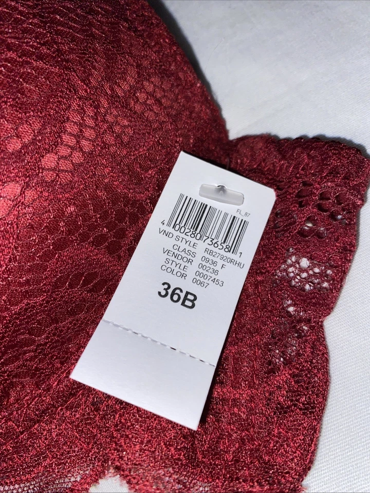Rue 21 Red Lace Push Up Bra Sz 36B - Image 3 of 4