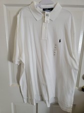 NWT Polo Ralph Lauren Cotton Men's 2XB White Polo Shirt Short Sleeves