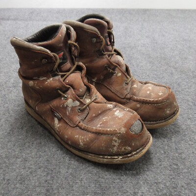 Mens Vtg Red Wing Brown Leather Steel Toe Work Boots Sz 11 Rare Vintage RED WING 957 Brown Leather Work Boots Size US  main image 4