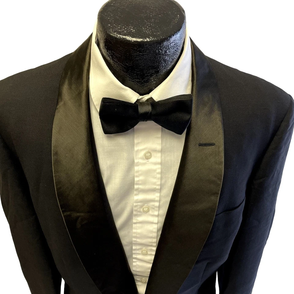 Vtg 50's Palm Beach Black ROCKABILLY Tuxedo FORMAL Jacket SHAWL COLLAR Tux PROM - Image 2 of 4