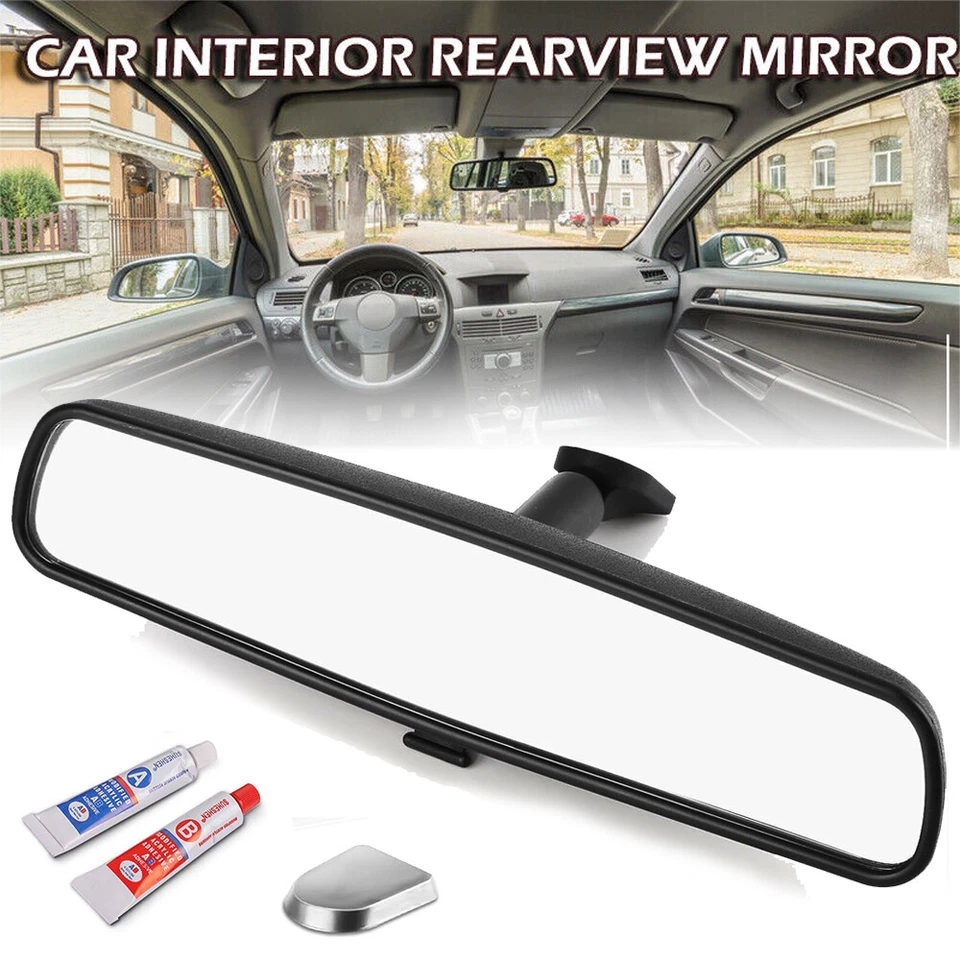 Espejo retrovisor interior negro 8"" repuesto coche coche día noche universal Foto 2 de 4