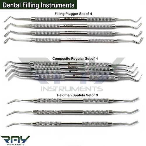 Kit 5 Strumenti Dentali NATRA In Acciaio - Sonda, Scaler, Tampone, Plugger, Heidemann - Nuovi