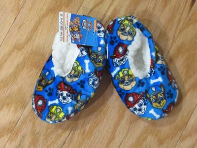 Paw Patrol Toddler Kids Boys Fuzzy Babba Slippers 2T 3T