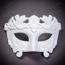 Roman Greek Emperor Masquerade Venetian Halloween Dance Party Mask White