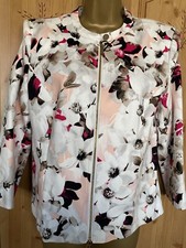Episode Jacket Size 14-16 Floral White Zip Blazer Party Occasion K