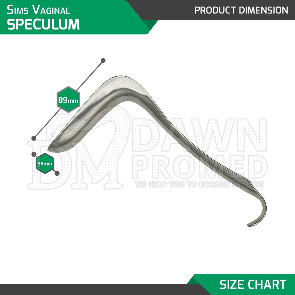 Sims Vaginal Speculum Large Single Ended OB/GYN Surgical